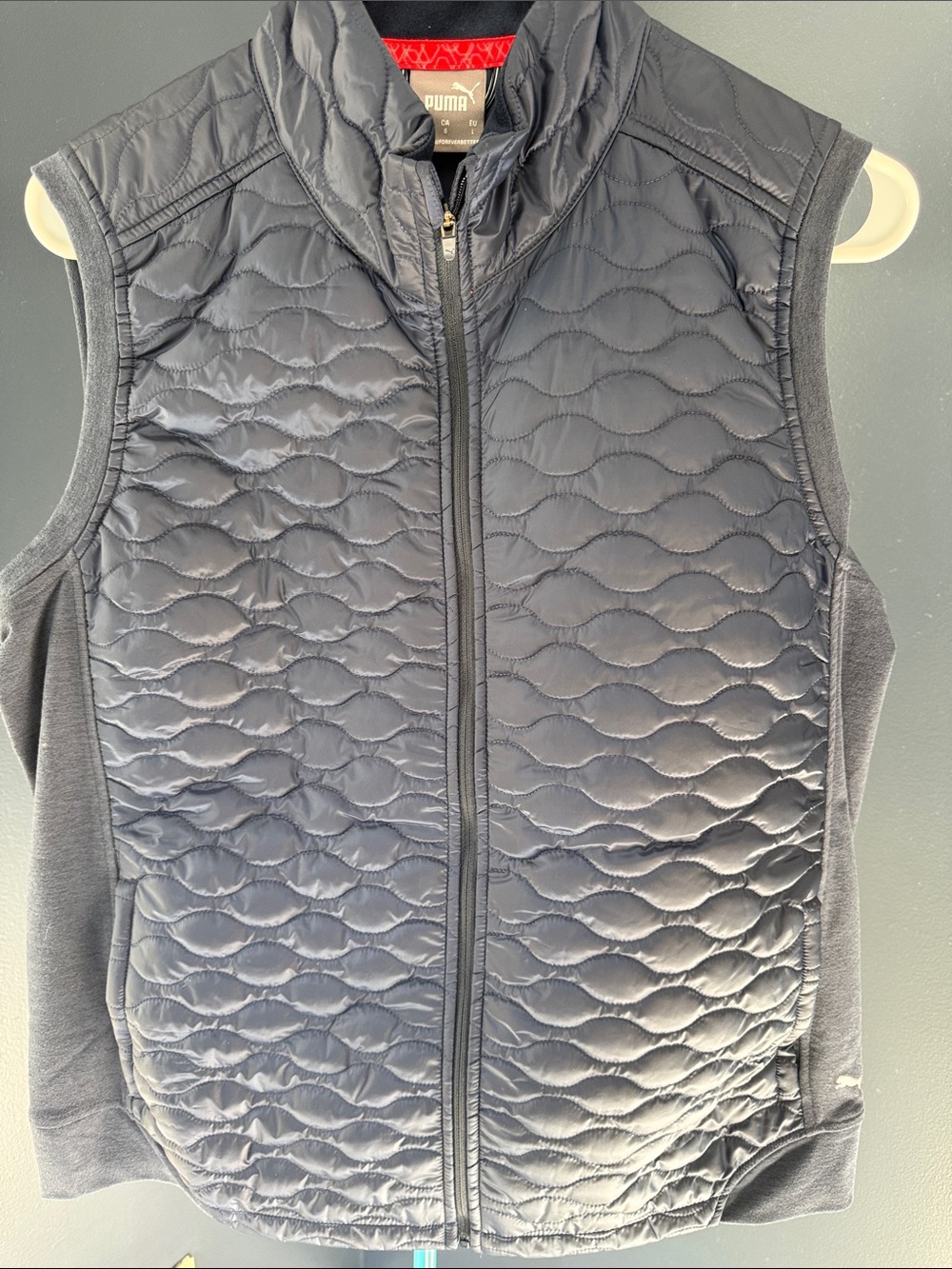 Puma Women’s Quilted Navy Sleeveless Golf Vest with Stretch Side Panels